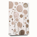 Abstract modern wall art collection featuring a vibrant acrylic glass design in a side view, showcasing colorful geometric patterns and mounted with decorative pins. Ideal for contemporary home decor.