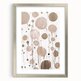 Abstract modern wall art collection featuring a silver-framed piece with a mat, showcasing vibrant colors and geometric patterns, ideal for contemporary home decor.