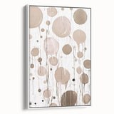 Abstract modern design wall art collection featuring a framed canvas with a sleek white border, showcasing vibrant geometric patterns and colors, perfect for contemporary home decor.