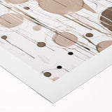 Abstract modern wall art design featuring vibrant colors and geometric shapes on rolled canvas, ideal for contemporary home decor, packaged in a protective cardboard tube.