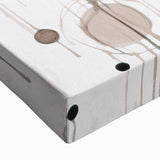 Close-up of an abstract modern wall art design on stretched canvas, showcasing vibrant colors and intricate patterns, perfect for contemporary home decor.