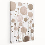 Stretched canvas wall art featuring a vibrant abstract modern design with bold colors and geometric shapes, displayed in a side view to showcase depth and texture.