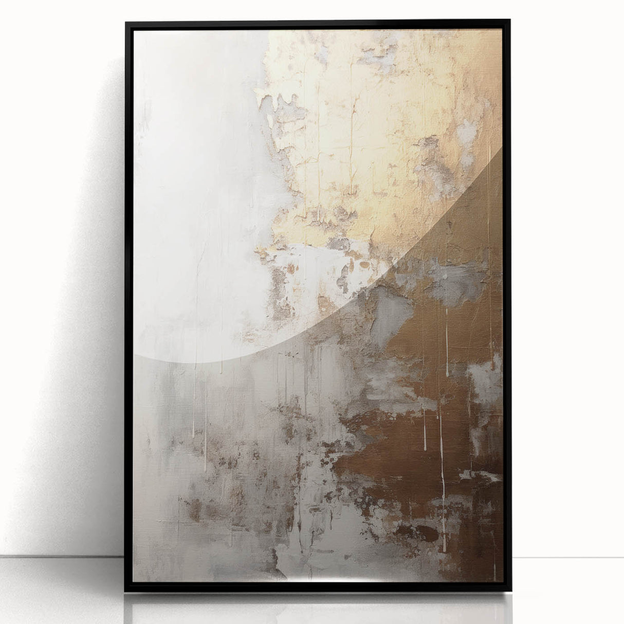 Framed acrylic wall art showcasing abstract modern design in black, featuring bold geometric patterns on a sleek surface, perfect for contemporary decor.