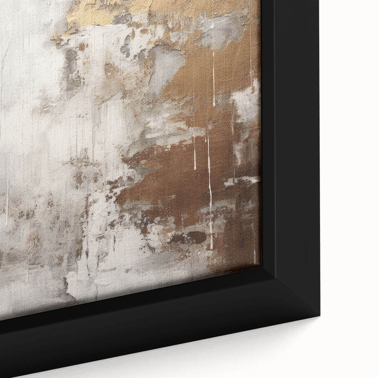 Close-up of a framed canvas showcasing an abstract modern design, featuring vibrant colors and geometric shapes, perfect for contemporary home decor.