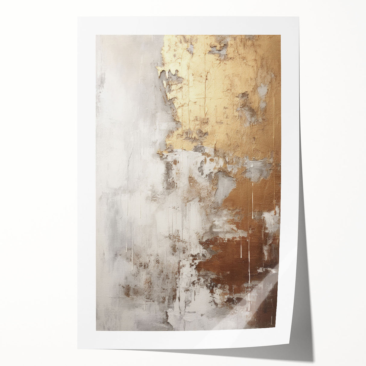 Abstract modern design wall art print showcasing vibrant colors and geometric shapes, rolled in a protective tube for easy display and storage. Perfect for contemporary home decor.