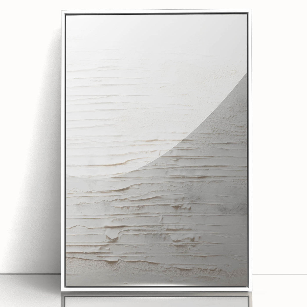 Framed acrylic wall art showcasing an abstract modern design in vibrant colors, featuring geometric shapes and fluid lines, ideal for contemporary decor.