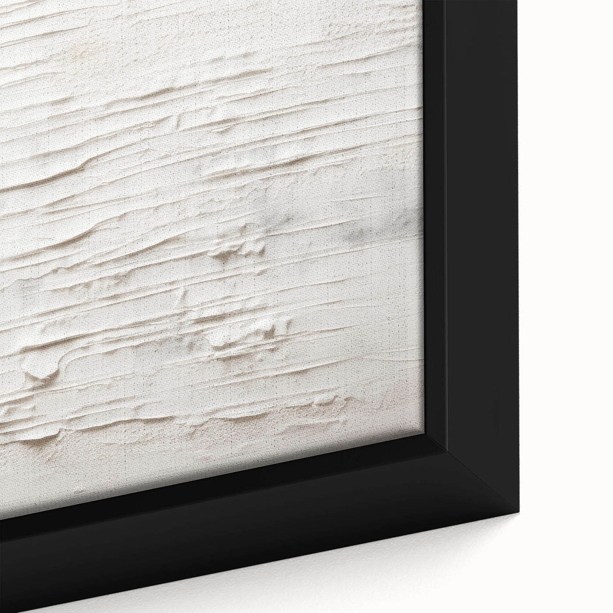 Close-up of an abstract modern design wall art piece featuring vibrant colors and geometric patterns, displayed in a sleek black frame, ideal for contemporary decor.
