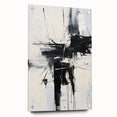Abstract modern wall art collection showcasing vibrant acrylic glass designs, displayed from a side view with decorative pins, ideal for contemporary spaces.
