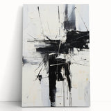 Abstract modern wall art collection featuring vibrant colors and geometric shapes on stretched canvas, ideal for contemporary home decor.