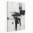 Stretched canvas wall art collection showcasing an abstract modern design with vibrant colors and dynamic shapes, perfect for contemporary decor.