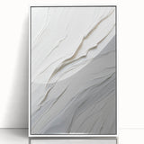 Framed modern abstract wall art in a sleek white frame, showcasing vibrant colors and geometric shapes, perfect for contemporary home decor.