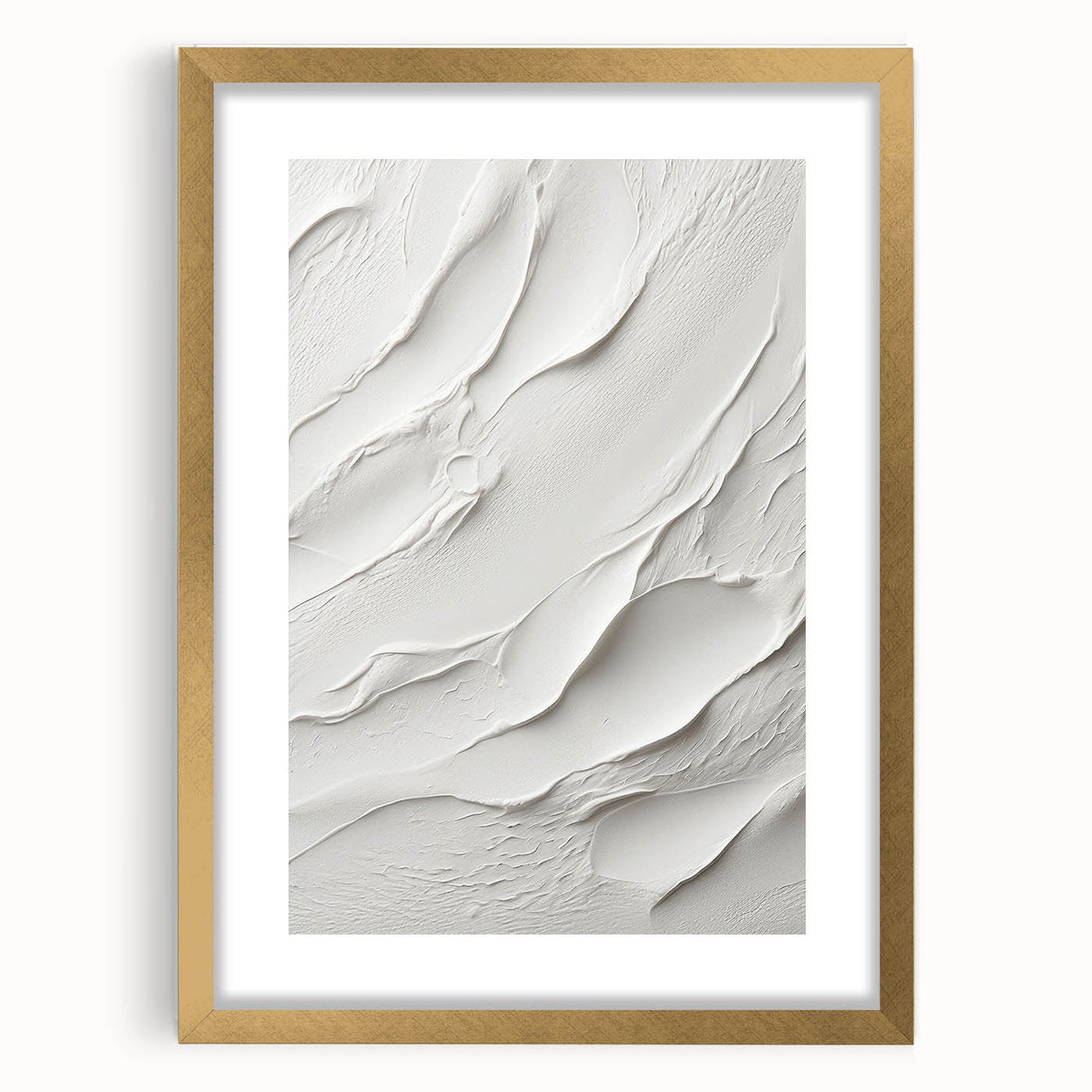 Modern abstract wall art collection featuring a gold-framed design with a white mat, ideal for contemporary home decor and artistic expression. The piece adds elegance and sophistication, perfect for enhancing living spaces or office environments.