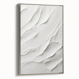 Framed abstract modern wall art in a sleek silver frame, showcasing vibrant colors and dynamic shapes, perfect for contemporary home decor accents.