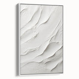 Framed abstract modern wall art featuring a geometric design with vibrant colors, displayed in a sleek white frame, ideal for contemporary home decor.