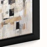 Close-up of a framed abstract modern design wall art piece, showcasing vibrant colors and intricate patterns, ideal for contemporary home decor.
