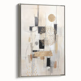 Framed canvas wall art featuring a contemporary abstract design in silver tones, showcasing a modern aesthetic ideal for stylish home decor.