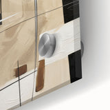 Close-up of an abstract modern wall art piece featuring vibrant colors and geometric shapes, designed to enhance contemporary interiors with its acrylic glass finish.