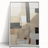 Framed abstract modern wall art collection featuring a white frame and vibrant colors, showcasing a contemporary design that enhances interior decor aesthetics.