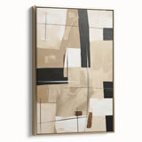 Framed wall art collection showcasing an abstract modern design with gold accents, viewed from the side, enhancing contemporary home decor aesthetics.