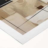 Abstract modern wall art featuring vibrant colors and geometric patterns on rolled canvas, ideal for contemporary home decor, packaged securely in a cardboard tube.