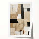 Abstract modern design wall art collection featuring vibrant colors and geometric patterns, rolled and packaged in a sturdy cardboard tube for easy display.