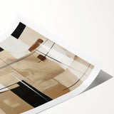 Abstract modern design wall art featuring vibrant colors and geometric patterns, rolled up for easy transport and storage, ideal for contemporary home decor.