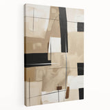 Abstract modern design wall art collection featuring a stretched canvas in vibrant colors, showcasing a side view of intricate geometric patterns, perfect for contemporary decor.