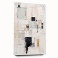 Abstract modern wall art collection showcasing a sleek acrylic glass design in side view, accented with decorative pins, ideal for contemporary home decor.