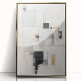 Framed abstract modern wall art featuring a gold acrylic design with intricate patterns, set against a white background, perfect for contemporary interiors.