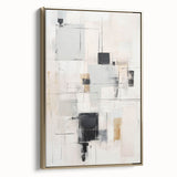 Framed abstract modern wall art collection featuring gold accents, displayed in a stylish setting, perfect for enhancing contemporary home decor.