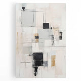 Abstract modern wall art featuring vibrant colors and geometric shapes on stretched canvas, perfect for contemporary home decor. Ideal for enhancing living spaces.