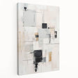 Abstract modern wall art collection featuring vibrant colors and geometric patterns on a stretched canvas, showcasing a side view with a sleek design, ideal for contemporary decor.