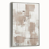 Framed abstract modern wall art featuring a silver border, showcasing vibrant colors and dynamic shapes, ideal for contemporary home decor and artistic spaces.