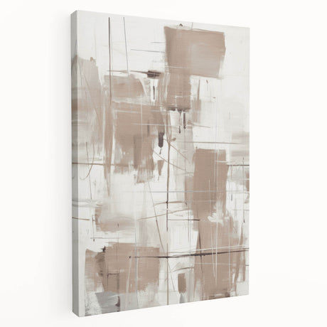 Abstract modern wall art canvas showcasing vibrant colors and geometric shapes, elegantly stretched for display. Ideal for contemporary home decor.