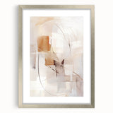 Framed abstract modern wall art collection featuring a sleek silver mat and an elegant design, perfect for contemporary home decor. The artwork adds a touch of sophistication to any living space.