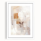 Abstract modern wall art collection featuring a framed design with a white mat, showcasing geometric shapes in vibrant colors, perfect for contemporary decor.