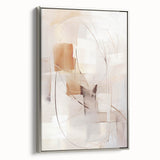 Framed abstract modern wall art with a silver frame, showcasing vibrant colors and geometric patterns, ideal for contemporary home decor.