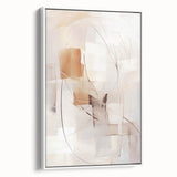 Framed abstract modern wall art featuring a vibrant design with bold colors and geometric shapes, displayed against a white background, ideal for contemporary decor.