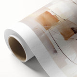 Abstract modern wall art on rolled canvas showcasing vibrant colors and geometric shapes, ideal for contemporary home decor. Packaged in a protective tube for delivery.