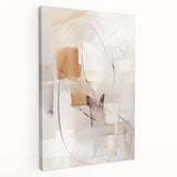 Abstract modern design wall art collection featuring vibrant colors and geometric patterns on stretched canvas. Side view highlights the canvas texture and depth.