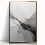 Framed acrylic wall art featuring an abstract modern design with gold accents, ideal for contemporary home decor. Perfect for adding a touch of elegance to any room.