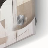 Close-up of an abstract modern wall art piece featuring vibrant colors and geometric shapes, crafted from acrylic glass, ideal for contemporary home decor.