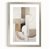 Abstract modern wall art collection featuring a silver-framed piece with a mat, showcasing a vibrant design. Ideal for contemporary home decor and art enthusiasts.