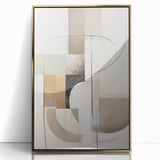 Framed abstract modern wall art featuring a gold-accented design, showcasing a contemporary aesthetic suitable for stylish home decor. The artwork is displayed in a sleek frame, enhancing its elegant appearance and making it a striking focal point for any room.