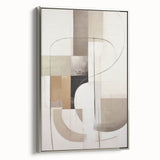 Framed wall art showcasing an abstract modern design in silver tones, featuring a sleek side view of the canvas, ideal for contemporary home decor.