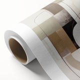 Abstract modern design wall art in vibrant colors, showcasing geometric patterns on rolled canvas, ideal for contemporary home decor. Packaged securely in a cardboard tube for safe delivery.