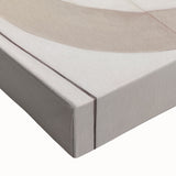 Close-up of a vibrant abstract modern design stretched canvas wall art piece, showcasing bold colors and intricate patterns ideal for contemporary home decor. Perfect for adding a striking focal point to any room, this artwork enhances aesthetic appeal.