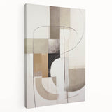 Stretched canvas wall art showcasing an abstract modern design with vibrant colors and geometric shapes, ideal for contemporary home decor.