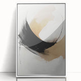 Framed abstract modern wall art collection featuring vibrant colors and geometric shapes, displayed from the front with a sleek white frame, perfect for contemporary decor.