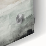 Close-up of an abstract modern wall art piece featuring vibrant colors and fluid shapes, showcasing acrylic glass texture for a contemporary look.